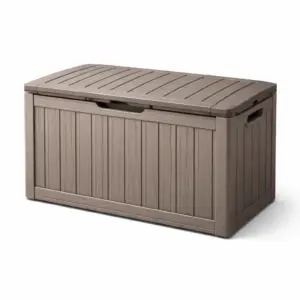 Coffre de rangement en polypropylène marron