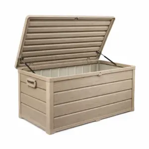 Coffre de rangement en polypropylène beige 129 x 54 x 62 cm