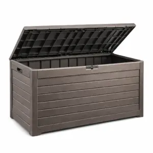 Coffre de rangement en résine marron 150 x 70 x 63 cm